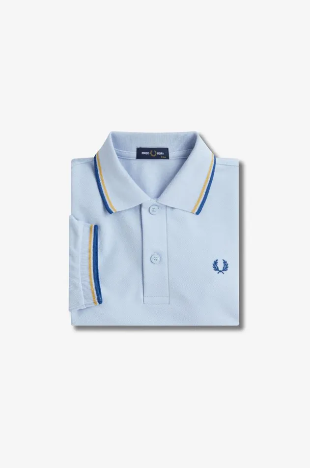 Kids Fred Perry Kids Twin Tipped Fred Perry Shirt Light Smokehoneycombshaded Cobalt