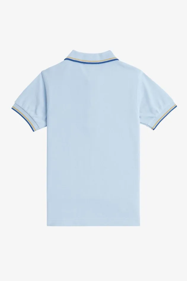 Kids Fred Perry Kids Twin Tipped Fred Perry Shirt Light Smokehoneycombshaded Cobalt