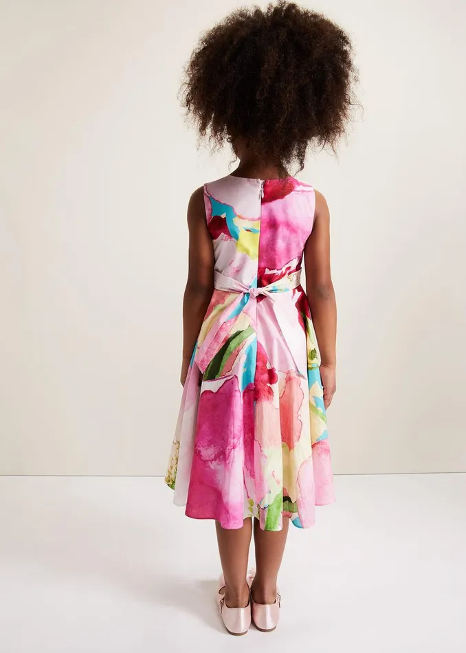 Online Girls Phase Eight Childrenswear Nala Print Dress Multicoloured