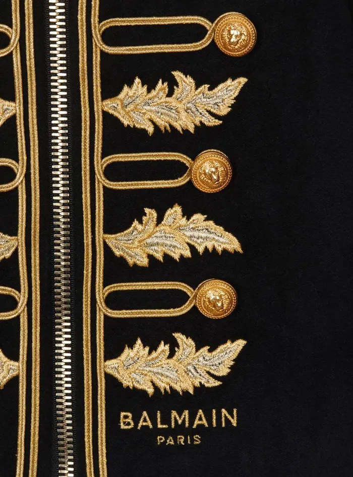 Balmain Boys 410 Years Kids Jacket With Embroidered Braids Black
