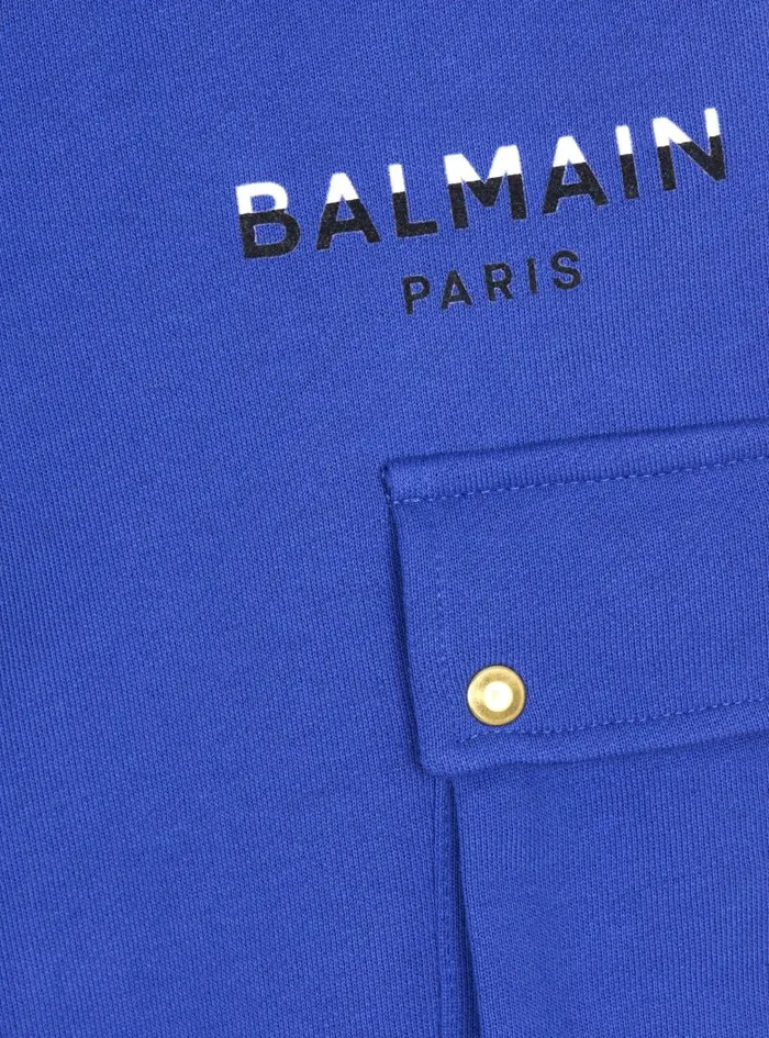 Balmain Boys 410 Years Kids Joggers With Paris Logo Blue