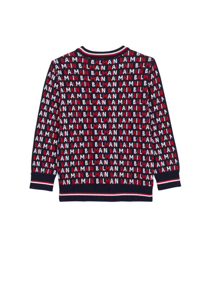 Balmain Boys 410 Years Kids Knit Jumper Navy