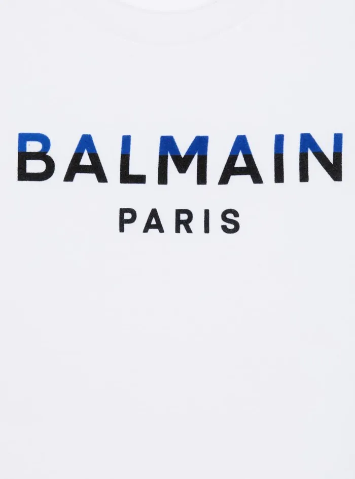 Balmain Boys 410 Years Kids Printed Paris Shortsleeved Tshirt White