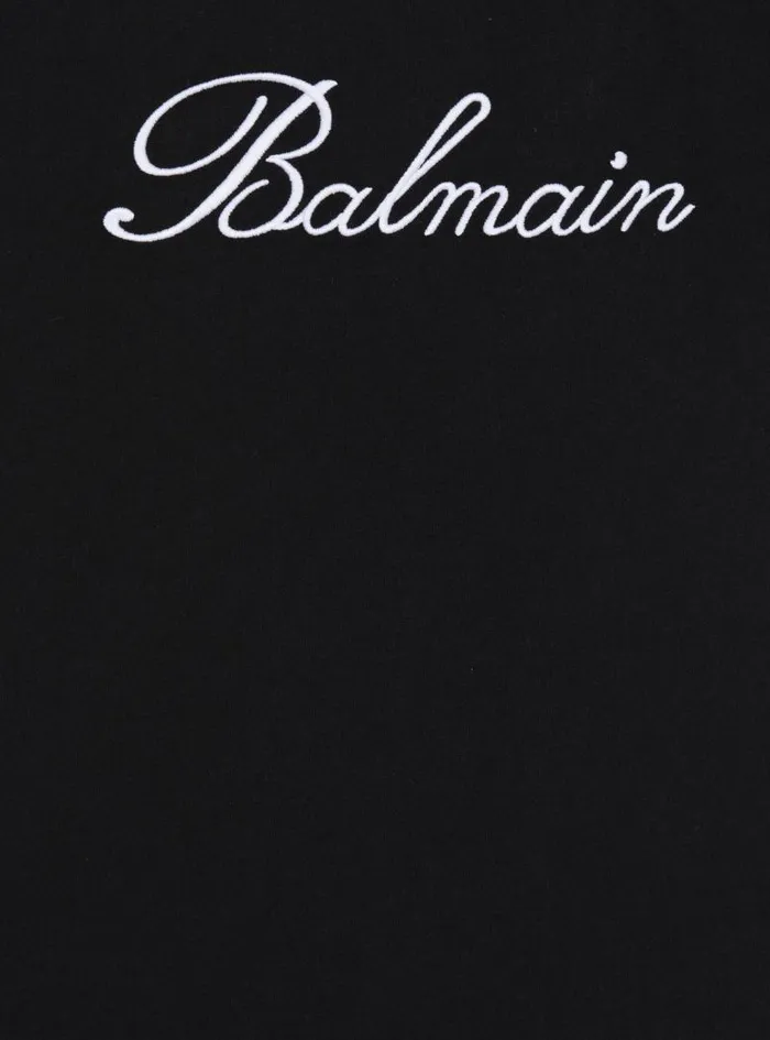 Balmain Boys 410 Years Kids Shortsleeved Signature Rhinestone Tshirt Black