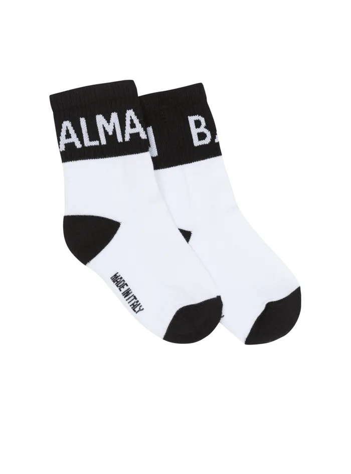 Balmain Boys 410 Years Kids Twotone Socks White