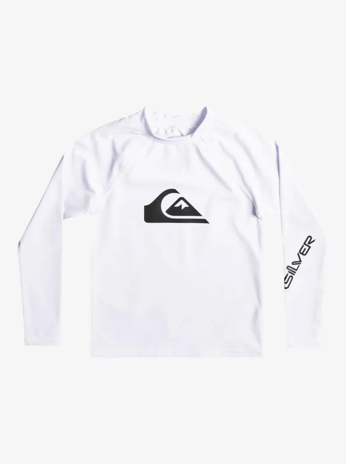 Rashguards Boys Quiksilver Boy039s 27 All Time Ls Boy LSl Surf Tee White Rashguards Boys Quiksilver Boy039s 27 All Time Ls Boy LSl Surf Tee White