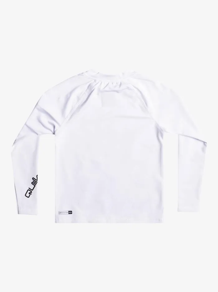 Rashguards Boys Quiksilver Boy039s 27 All Time Ls Boy LSl Surf Tee White Rashguards Boys Quiksilver Boy039s 27 All Time Ls Boy LSl Surf Tee White