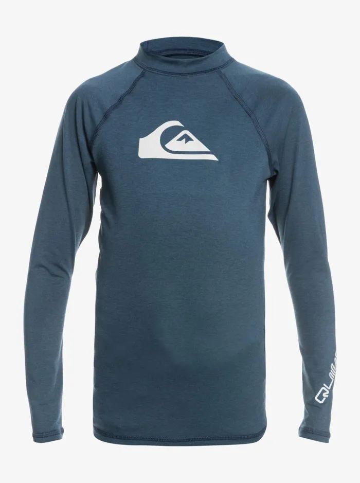 Rashguards Boys Quiksilver Boy039s 816 All Time Ls Youth LSl Surf Tee Navy Blazer Heather Rashguards Boys Quiksilver Boy039s 816 All Time Ls Youth LSl Surf Tee Navy Blazer Heather