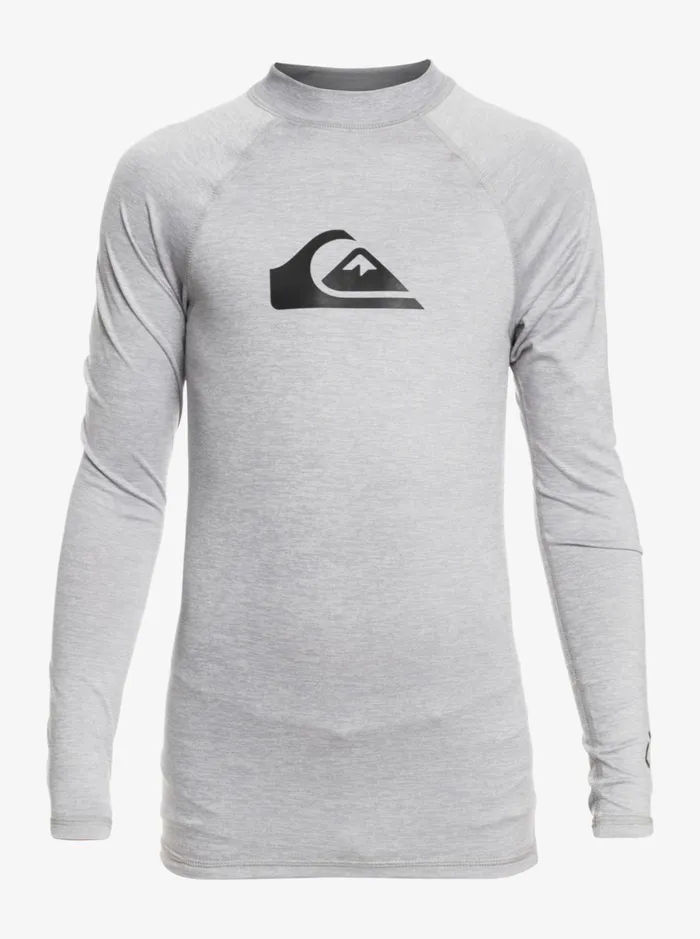 Rashguards Boys Quiksilver Boy039s 816 All Time Ls Youth LSl Surf Tee Sleet Heather Rashguards Boys Quiksilver Boy039s 816 All Time Ls Youth LSl Surf Tee Sleet Heather