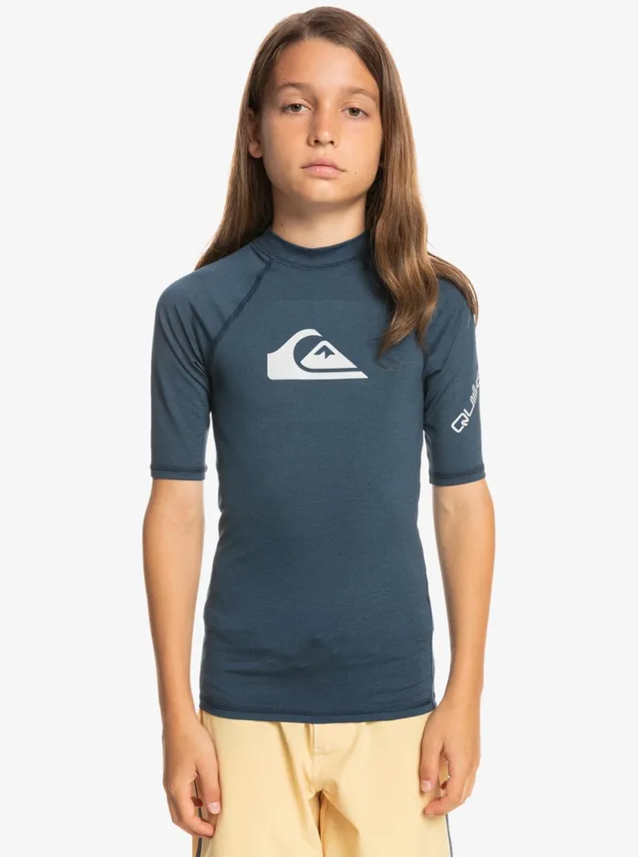 Rashguards Boys Quiksilver Boy039s 816 All Time Ss Youth SSl Surf Tee Navy Blazer Heather Rashguards Boys Quiksilver Boy039s 816 All Time Ss Youth SSl Surf Tee Navy Blazer Heather