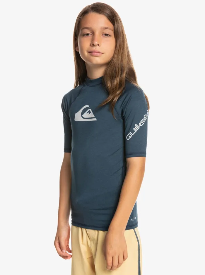 Rashguards Boys Quiksilver Boy039s 816 All Time Ss Youth SSl Surf Tee Navy Blazer Heather Rashguards Boys Quiksilver Boy039s 816 All Time Ss Youth SSl Surf Tee Navy Blazer Heather