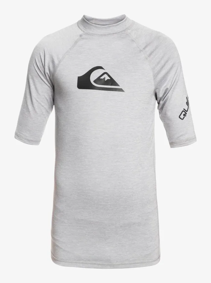 Rashguards Boys Quiksilver Boy039s 816 All Time Ss Youth SSl Surf Tee Sleet Heather Rashguards Boys Quiksilver Boy039s 816 All Time Ss Youth SSl Surf Tee Sleet Heather