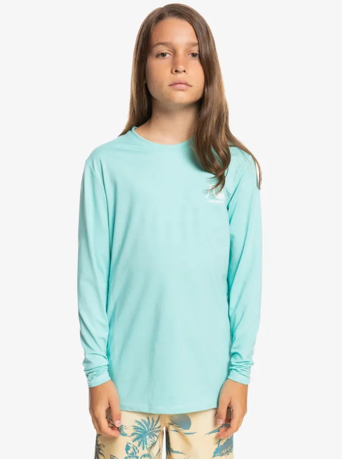 Rashguards Boys Quiksilver Boy039s 816 Heritage Heather Long Sleeve Upf 50 Surf TShirt Angel Blue Heather Rashguards Boys Quiksilver Boy039s 816 Heritage Heather Long Sleeve Upf 50 Surf TShirt Angel Blue Heather