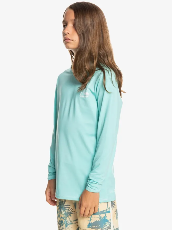 Rashguards Boys Quiksilver Boy039s 816 Heritage Heather Long Sleeve Upf 50 Surf TShirt Angel Blue Heather Rashguards Boys Quiksilver Boy039s 816 Heritage Heather Long Sleeve Upf 50 Surf TShirt Angel Blue Heather