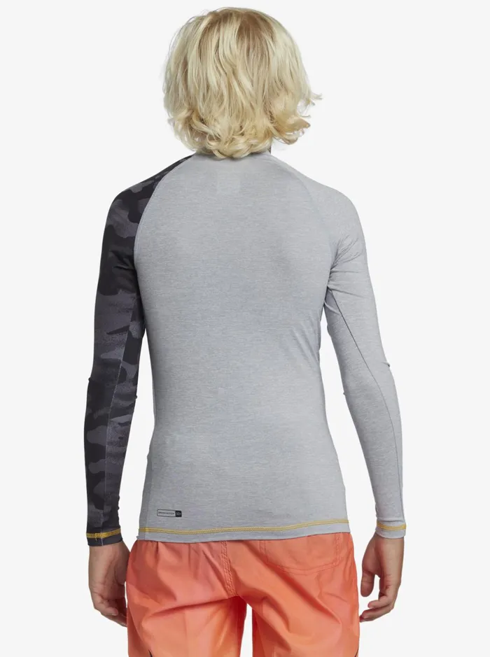Rashguards Boys Quiksilver Boy039s 816 Hi Island Rush Long Sleeve Upf 50 Rashguard Sleet Heather Rashguards Boys Quiksilver Boy039s 816 Hi Island Rush Long Sleeve Upf 50 Rashguard Sleet Heather