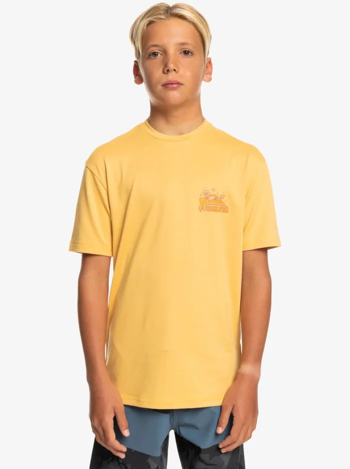 Rashguards Boys Quiksilver Boy039s 816 Mix Session Upf 50 Short Sleeve Surf Tee Wheat