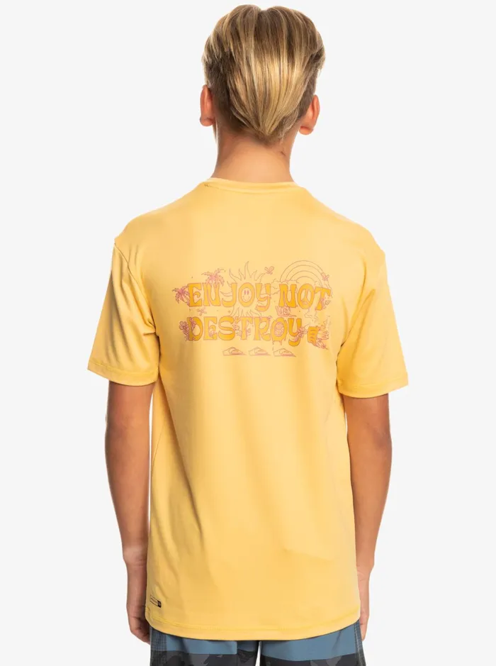 Rashguards Boys Quiksilver Boy039s 816 Mix Session Upf 50 Short Sleeve Surf Tee Wheat Rashguards Boys Quiksilver Boy039s 816 Mix Session Upf 50 Short Sleeve Surf Tee Wheat