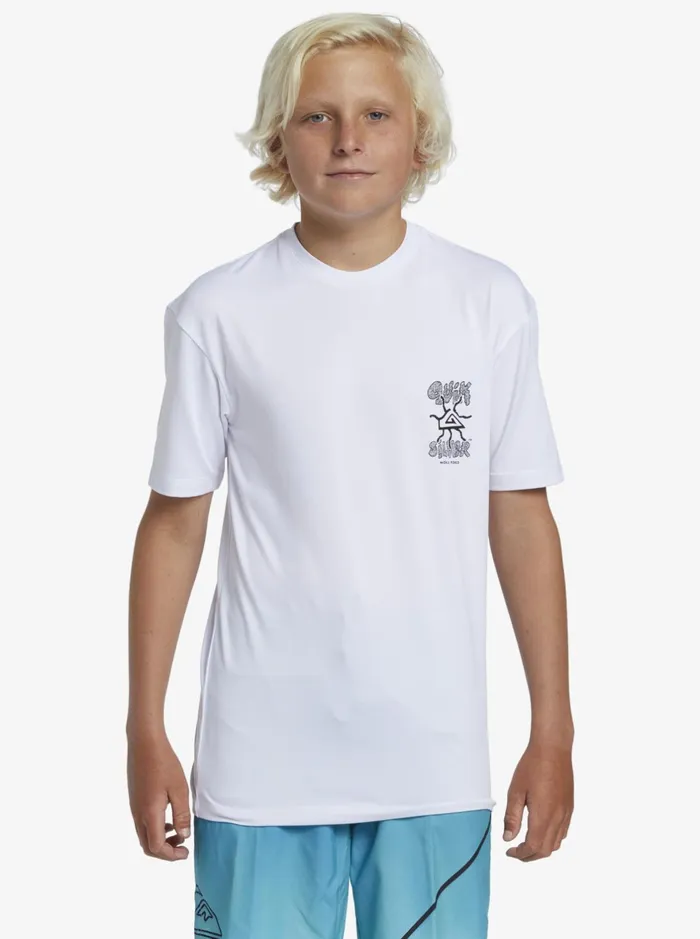 Rashguards Boys Quiksilver Boy039s 816 Mix Session Upf 50 Short Sleeve Surf Tee White Rashguards Boys Quiksilver Boy039s 816 Mix Session Upf 50 Short Sleeve Surf Tee White