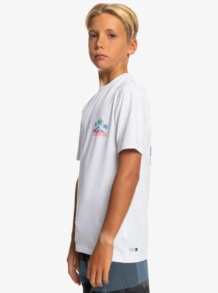 Rashguards Boys Quiksilver Boy039s 816 Mix Session Upf 50 Short Sleeve Surf Tee White Rashguards Boys Quiksilver Boy039s 816 Mix Session Upf 50 Short Sleeve Surf Tee White