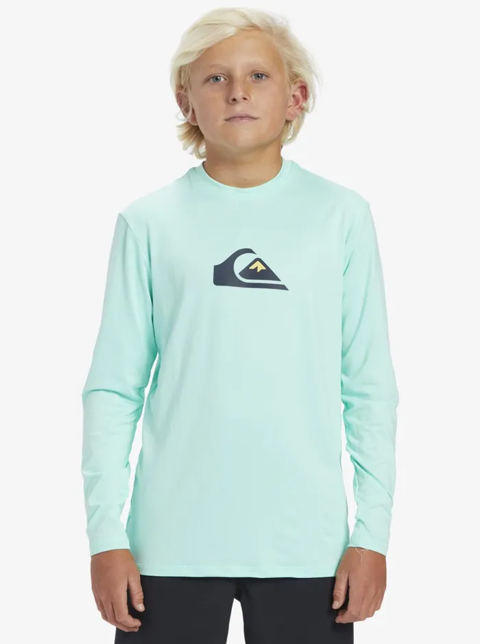Rashguards Boys Quiksilver Boy039s 816 Solid Streak Ls Youth LSl Surf Tee Beach Glass Rashguards Boys Quiksilver Boy039s 816 Solid Streak Ls Youth LSl Surf Tee Beach Glass