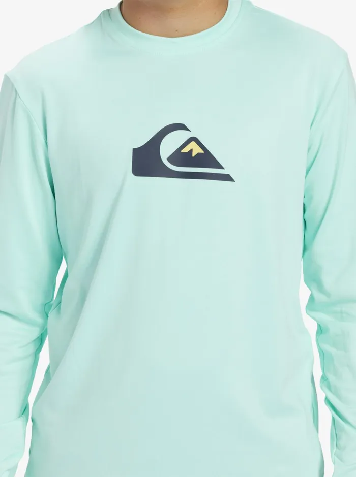 Rashguards Boys Quiksilver Boy039s 816 Solid Streak Ls Youth LSl Surf Tee Beach Glass Rashguards Boys Quiksilver Boy039s 816 Solid Streak Ls Youth LSl Surf Tee Beach Glass