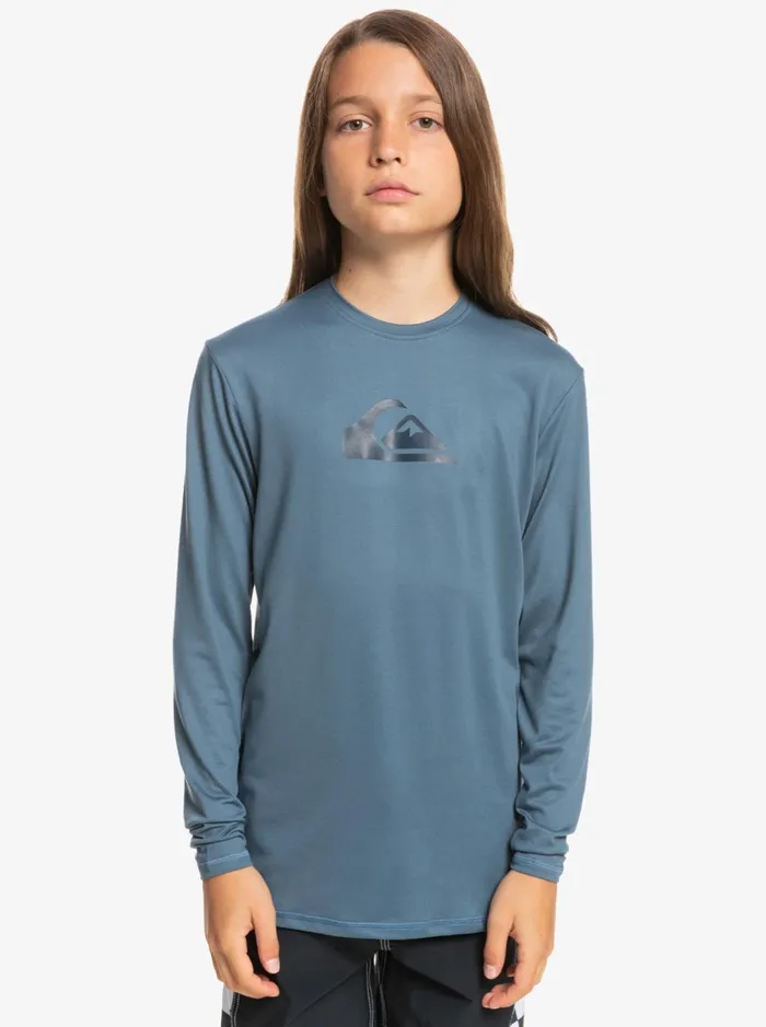 Rashguards Boys Quiksilver Boy039s 816 Solid Streak Ls Youth LSl Surf Tee Bering Sea