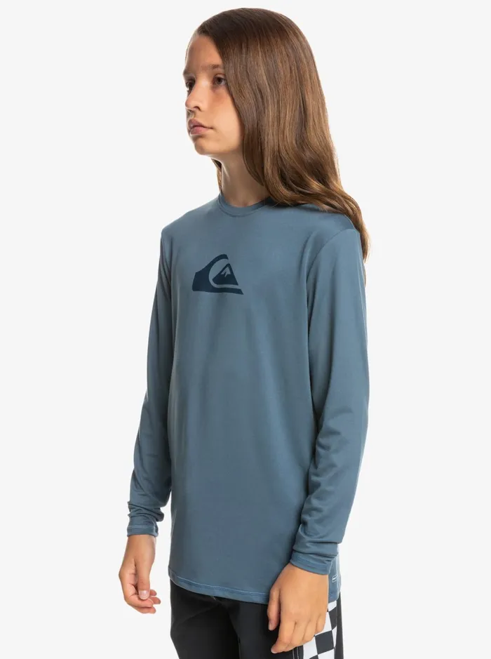 Rashguards Boys Quiksilver Boy039s 816 Solid Streak Ls Youth LSl Surf Tee Bering Sea Rashguards Boys Quiksilver Boy039s 816 Solid Streak Ls Youth LSl Surf Tee Bering Sea