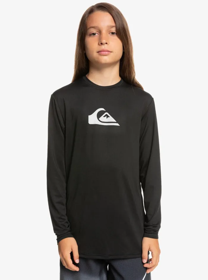 Rashguards Boys Quiksilver Boy039s 816 Solid Streak Ls Youth LSl Surf Tee Black Rashguards Boys Quiksilver Boy039s 816 Solid Streak Ls Youth LSl Surf Tee Black