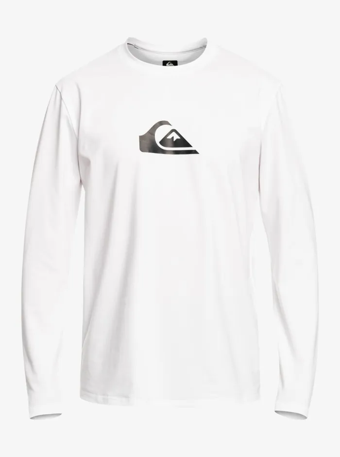 Rashguards Boys Quiksilver Boy039s 816 Solid Streak Ls Youth LSl Surf Tee White Rashguards Boys Quiksilver Boy039s 816 Solid Streak Ls Youth LSl Surf Tee White