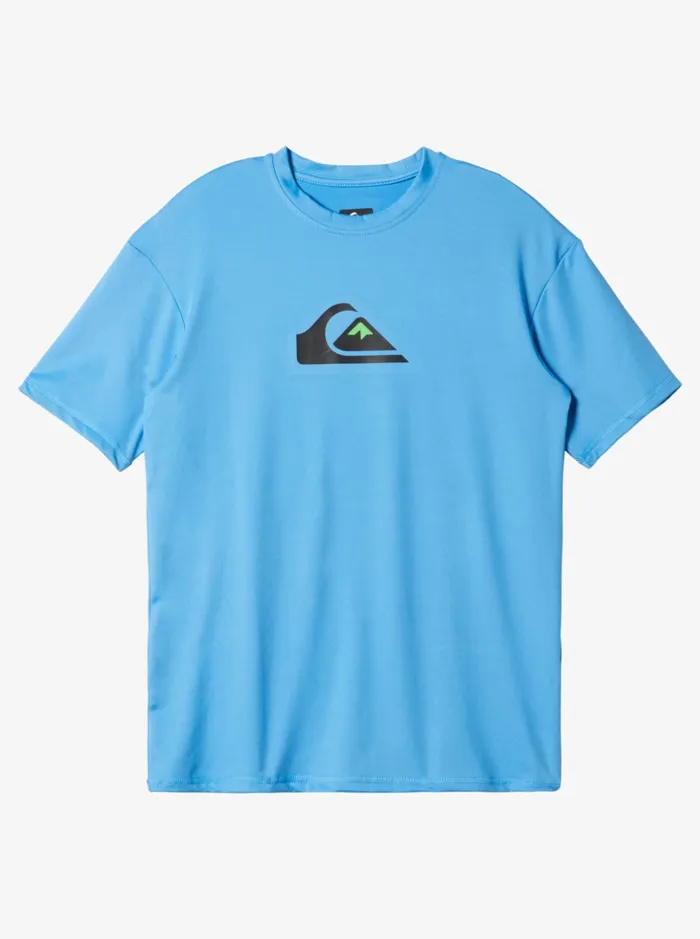 Rashguards Boys Quiksilver Boy039s 816 Solid Streak Short Sleeve Upf 50 Surf TShirt Azure Blue Rashguards Boys Quiksilver Boy039s 816 Solid Streak Short Sleeve Upf 50 Surf TShirt Azure Blue