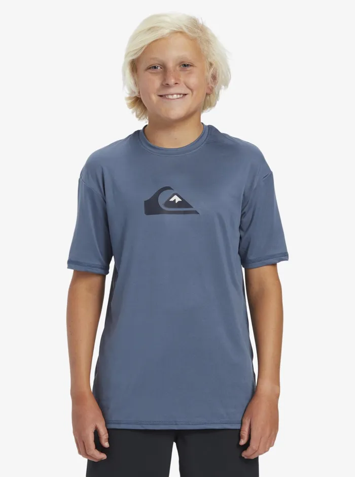 Rashguards Boys Quiksilver Boy039s 816 Solid Streak Short Sleeve Upf 50 Surf TShirt Bering Sea Rashguards Boys Quiksilver Boy039s 816 Solid Streak Short Sleeve Upf 50 Surf TShirt Bering Sea