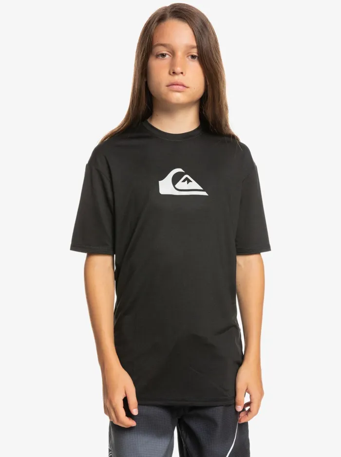 Rashguards Boys Quiksilver Boy039s 816 Solid Streak Short Sleeve Upf 50 Surf TShirt Black Rashguards Boys Quiksilver Boy039s 816 Solid Streak Short Sleeve Upf 50 Surf TShirt Black