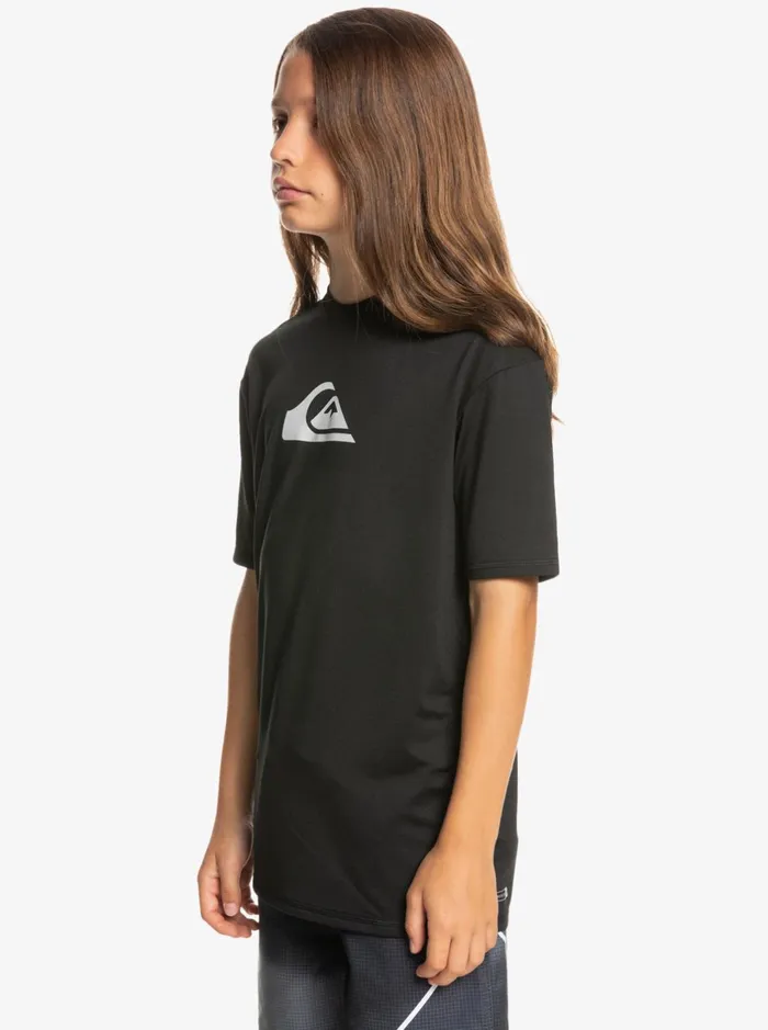 Rashguards Boys Quiksilver Boy039s 816 Solid Streak Short Sleeve Upf 50 Surf TShirt Black Rashguards Boys Quiksilver Boy039s 816 Solid Streak Short Sleeve Upf 50 Surf TShirt Black