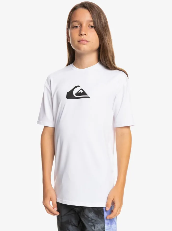 Rashguards Boys Quiksilver Boy039s 816 Solid Streak Short Sleeve Upf 50 Surf TShirt White Rashguards Boys Quiksilver Boy039s 816 Solid Streak Short Sleeve Upf 50 Surf TShirt White