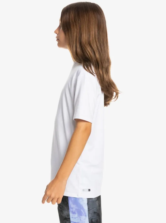 Rashguards Boys Quiksilver Boy039s 816 Solid Streak Short Sleeve Upf 50 Surf TShirt White Rashguards Boys Quiksilver Boy039s 816 Solid Streak Short Sleeve Upf 50 Surf TShirt White