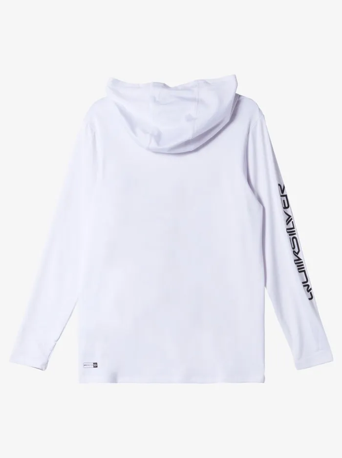 Rashguards Boys Quiksilver Omni Session Hooded Long Sleeve Upf 50 Rashguard White Rashguards Boys Quiksilver Omni Session Hooded Long Sleeve Upf 50 Rashguard White