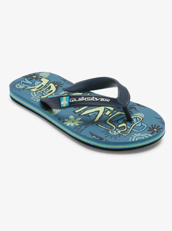 Sandals Boys Quiksilver Boy039s 816 Molokai FlipFlops Blackgreenblue