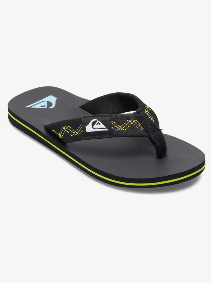 Sandals Boys Quiksilver Boy039s 816 Molokai Stitchy Sandals Blackblackgreen