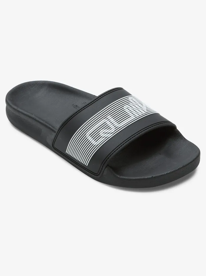 Sandals Boys Quiksilver Boy039s 816 Rivi Wordmark Slide Sandals Black 2