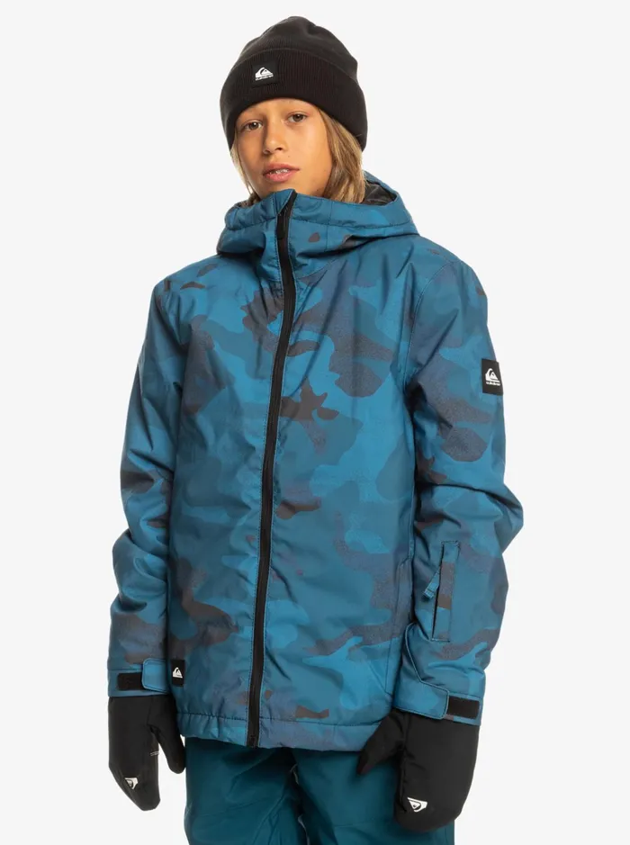 Snow Jackets Boys Quiksilver Boy039s 816 Mission Printed Technical Snow Jacket Spray Camo Majolica Blue Snow Jackets Boys Quiksilver Boy039s 816 Mission Printed Technical Snow Jacket Spray Camo Majolica Blue