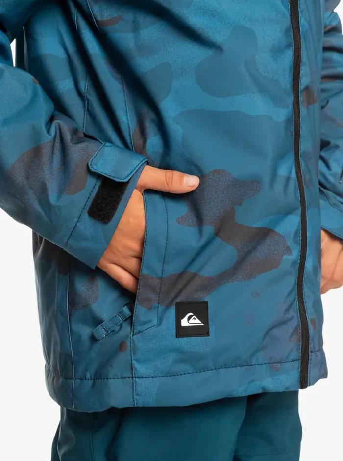 Snow Jackets Boys Quiksilver Boy039s 816 Mission Printed Technical Snow Jacket Spray Camo Majolica Blue Snow Jackets Boys Quiksilver Boy039s 816 Mission Printed Technical Snow Jacket Spray Camo Majolica Blue