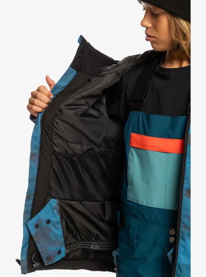 Snow Jackets Boys Quiksilver Boy039s 816 Mission Printed Technical Snow Jacket Spray Camo Majolica Blue Snow Jackets Boys Quiksilver Boy039s 816 Mission Printed Technical Snow Jacket Spray Camo Majolica Blue