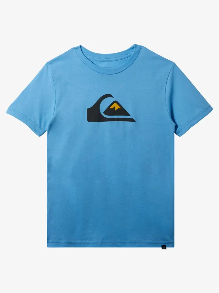 Tees Boys Quiksilver Boy039s 816 Comp Logo TShirt Azure Blue