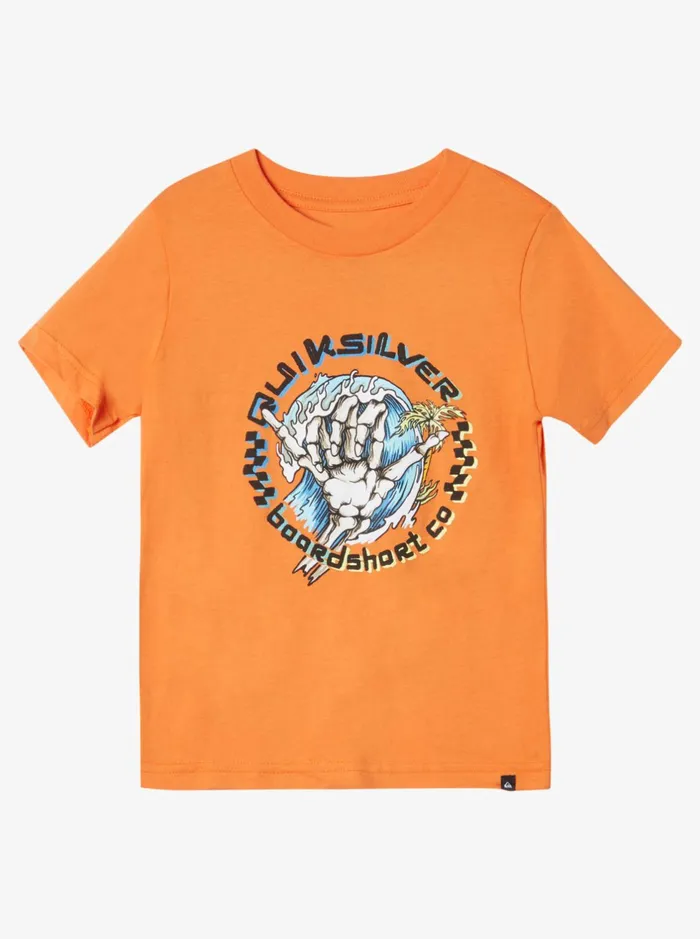 Tees Boys Quiksilver Boy039s 816 Shaka Bones Kt0 TShirt Celosia Orange