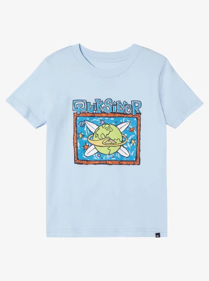 Tees Boys Quiksilver Boy039s 816 Surf The Earth Kt0 TShirt Clear Sky