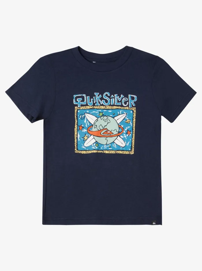 Tees Boys Quiksilver Boy039s 816 Surf The Earth Kt0 TShirt Navy Blazer