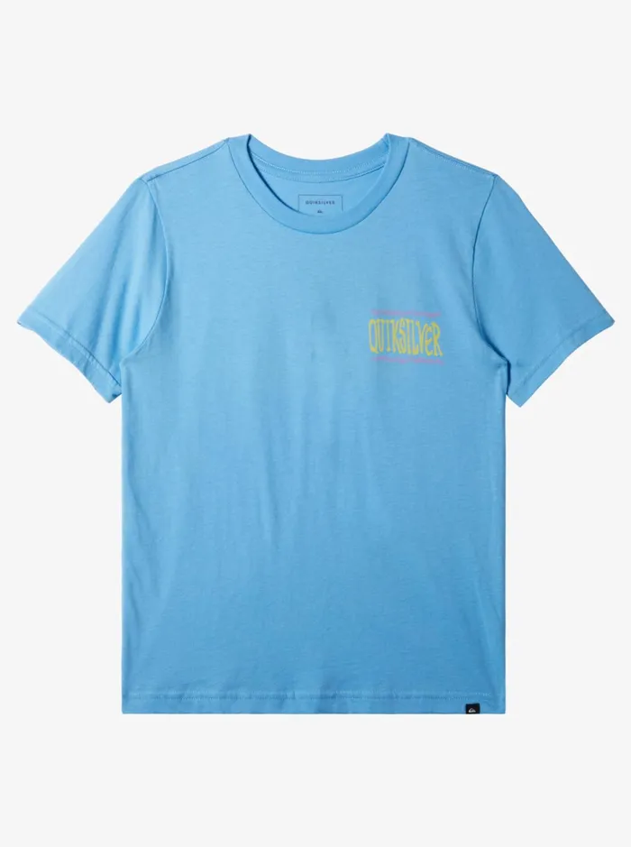 Tees Boys Quiksilver Boy039s 816 Taking Roots TShirt Azure Blue