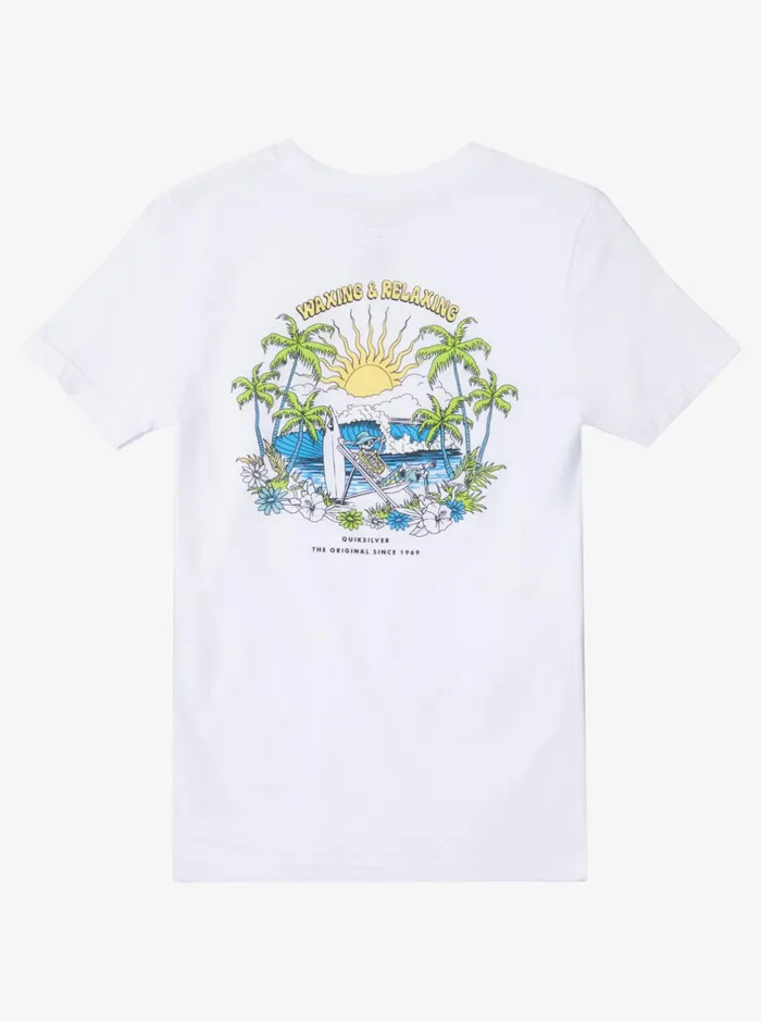 Tees Boys Quiksilver Boy039s 816 Wax And Relax Bt0 TShirt White Tees Boys Quiksilver Boy039s 816 Wax And Relax Bt0 TShirt White