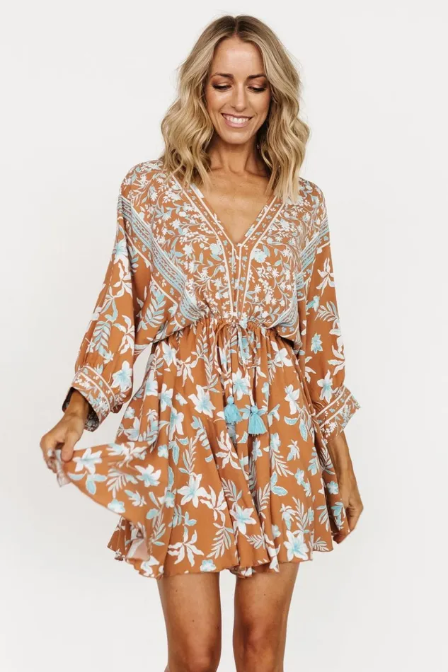 Baltic Born Short Dresses Adria Mini Dress Camel Blue 8211 Women Baltic Born Short Dresses Adria Mini Dress Camel Blue 8211 Women