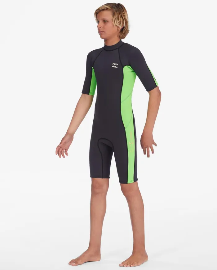 Billabong Boy039s 22mm Absolute Short Sleeve Back Zip Springsuit Neon Green Kids Boys039 Wetsuits Billabong Boy039s 22mm Absolute Short Sleeve Back Zip Springsuit Neon Green Kids Boys039 Wetsuits